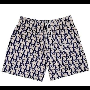 DIOR BLUE AND WHITE BRAVEST STUDIOS SHORTS XL